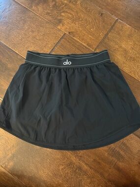 ALO Yoga match point Black Performance Tennis Skirt